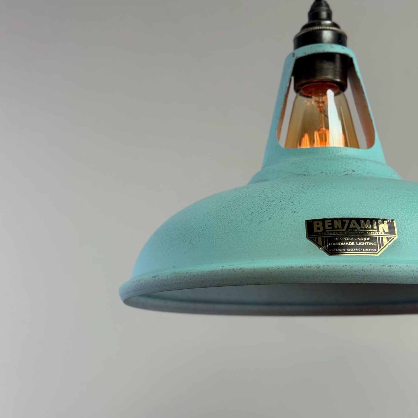 Cawston - Copper Verdigris Patina Finish Slotted Lampshade Pendant Ceiling Light - 11 Inch