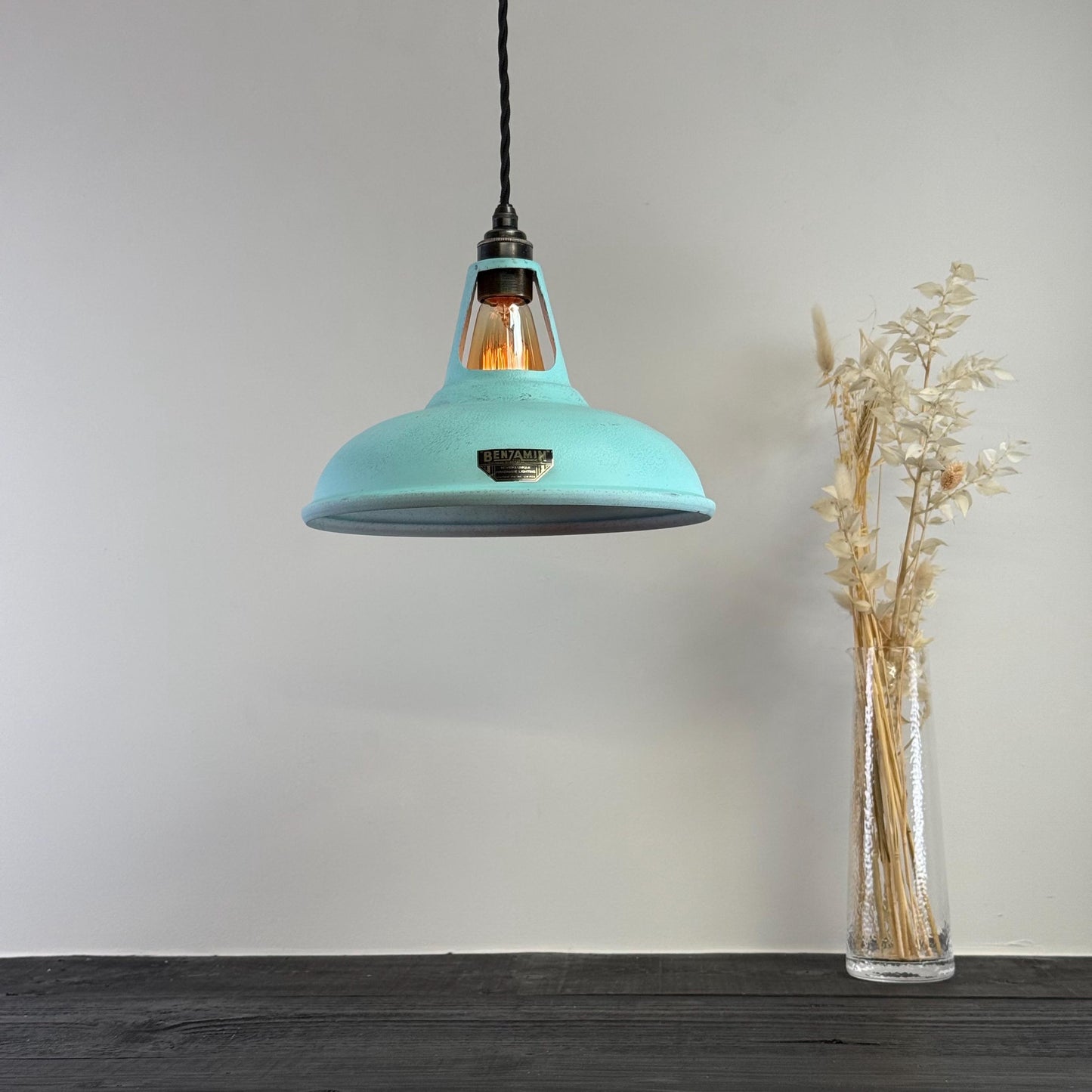 Cawston - Copper Verdigris Patina Finish Slotted Lampshade Pendant Ceiling Light - 11 Inch