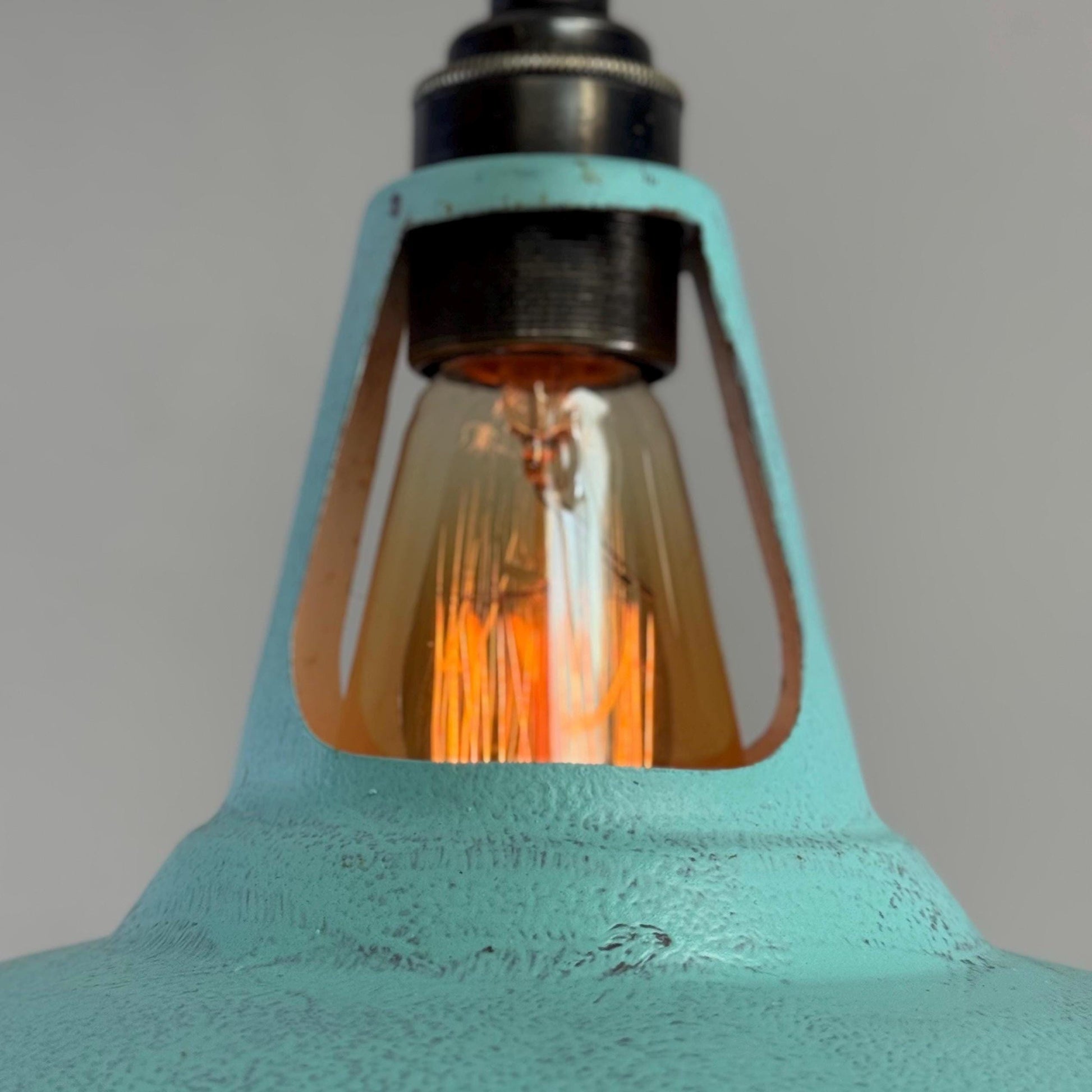 Cawston - Copper Verdigris Patina Finish Slotted Lampshade Pendant Ceiling Light - 11 Inch