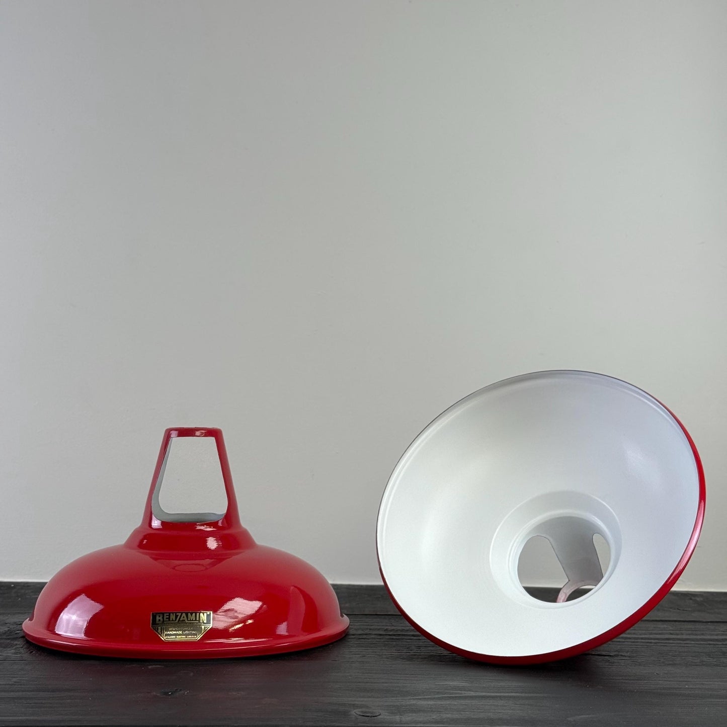 Cawston - British Red Slotted Lampshade Pendant Set Light *Worn* - 11 Inch