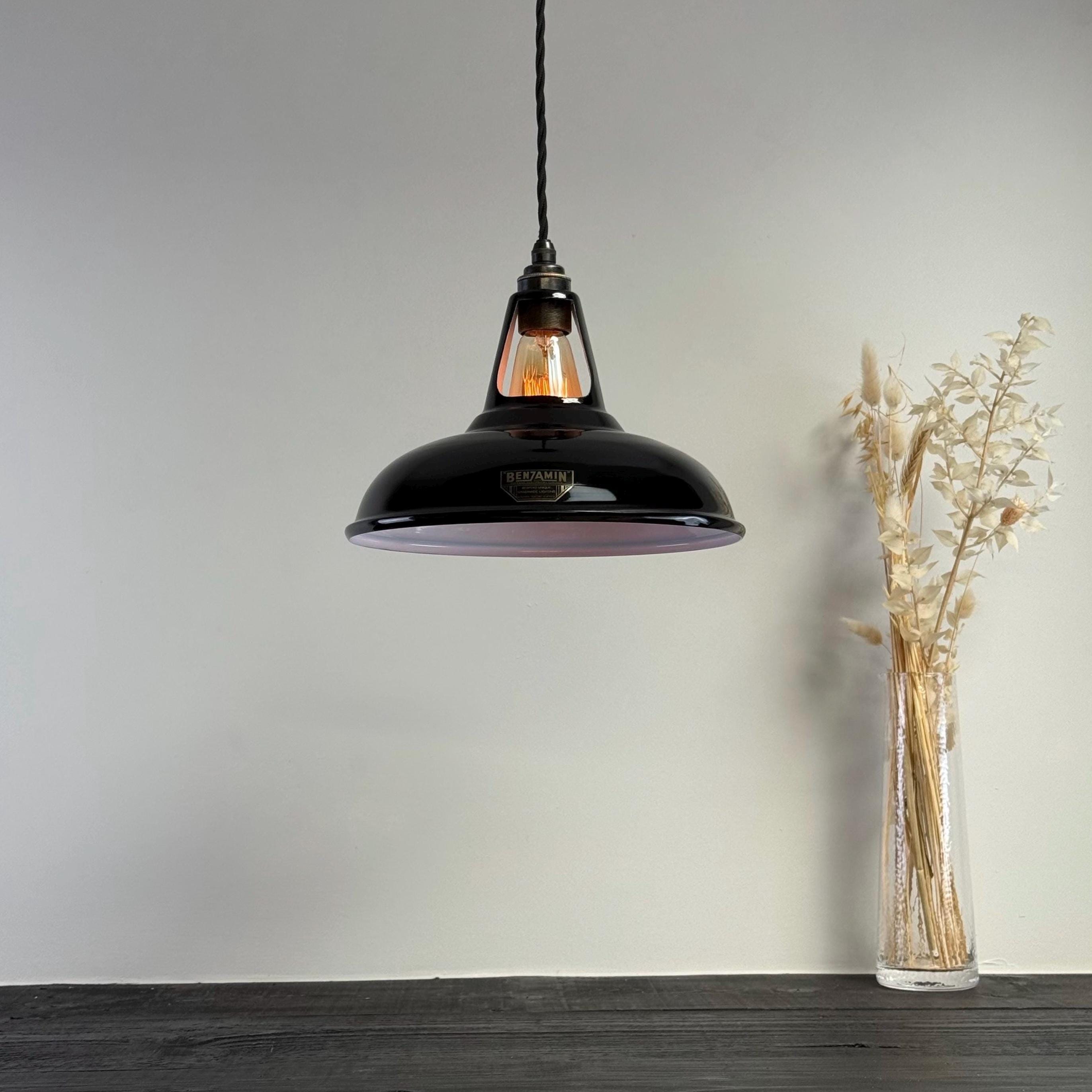 Cawston - Midnight Black Slotted Lampshade Pendant Set Light