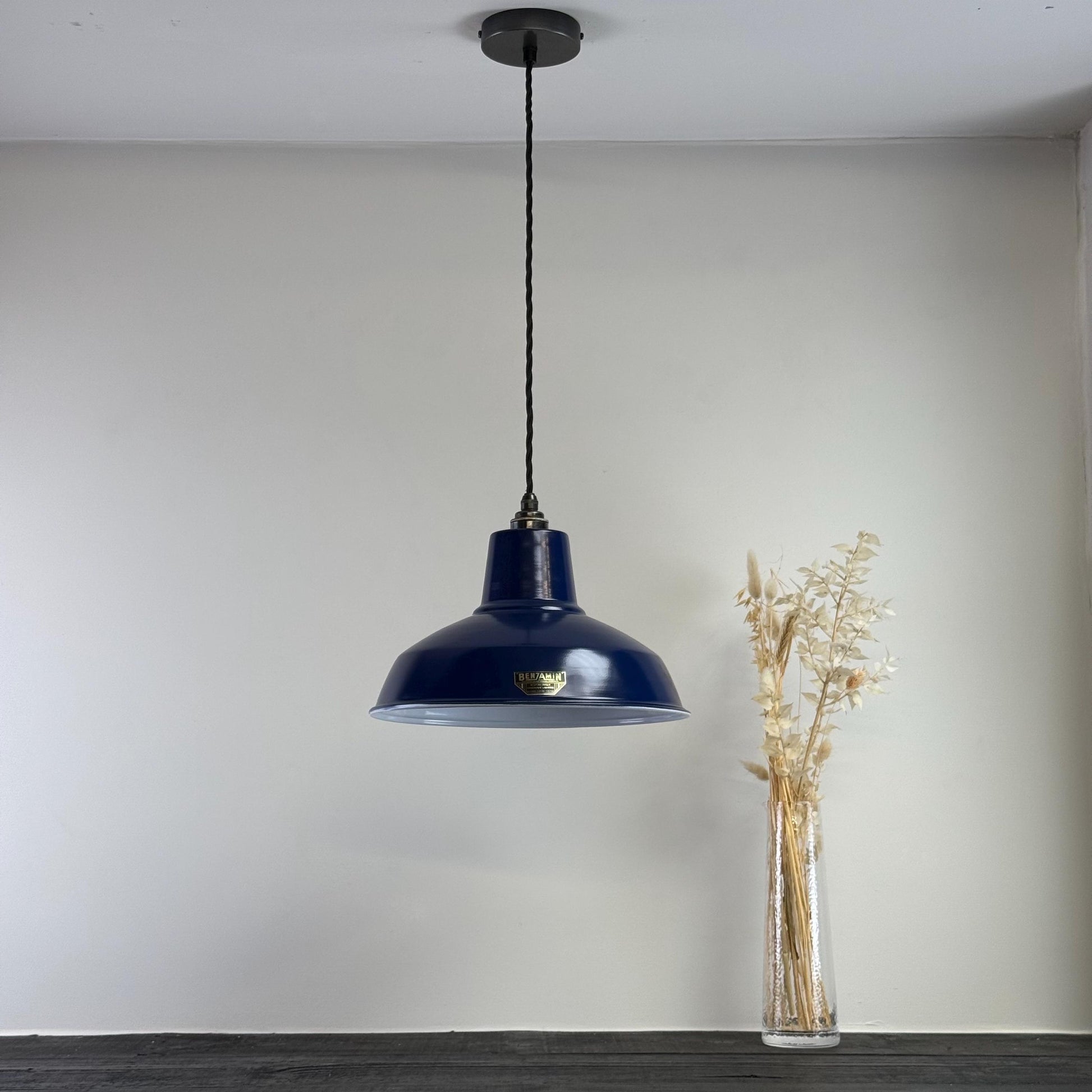 Filby - Royal Blue RLM Reflector Lampshade Pendant Set Light - 12.5 Inch