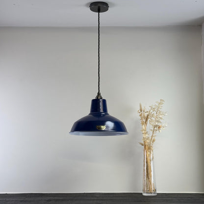 Filby - Royal Blue RLM Reflector Lampshade Pendant Set Light - 12.5 Inch