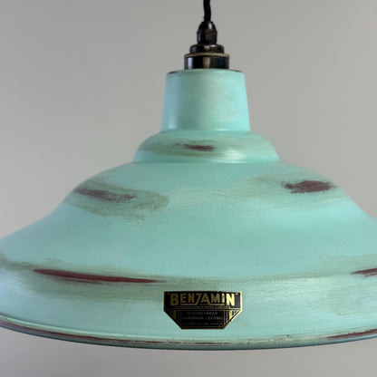 Bawsey ~ Copper Verdigris Lampshade Pendant Ceiling Light ~ 16 Inch