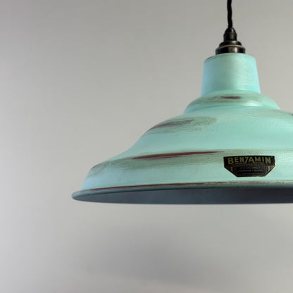 Bawsey ~ Copper Verdigris Lampshade Pendant Ceiling Light ~ 16 Inch