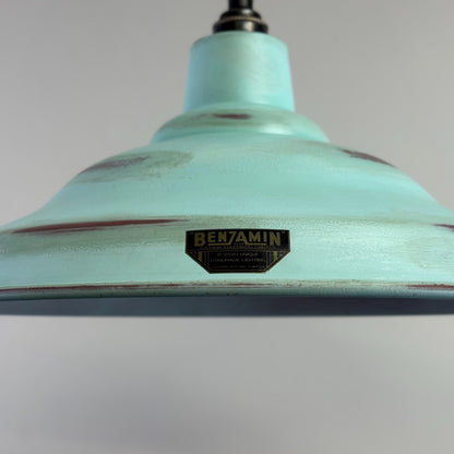 Bawsey ~ Copper Verdigris Lampshade Pendant Ceiling Light ~ 16 Inch