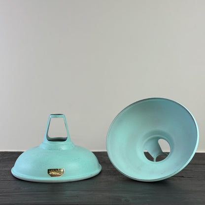 Cawston - Copper Verdigris Patina Finish Slotted Lampshade Pendant Ceiling Light - 11 Inch