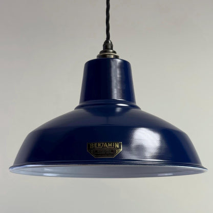 Filby - Royal Blue RLM Reflector Lampshade Pendant Set Light - 12.5 Inch