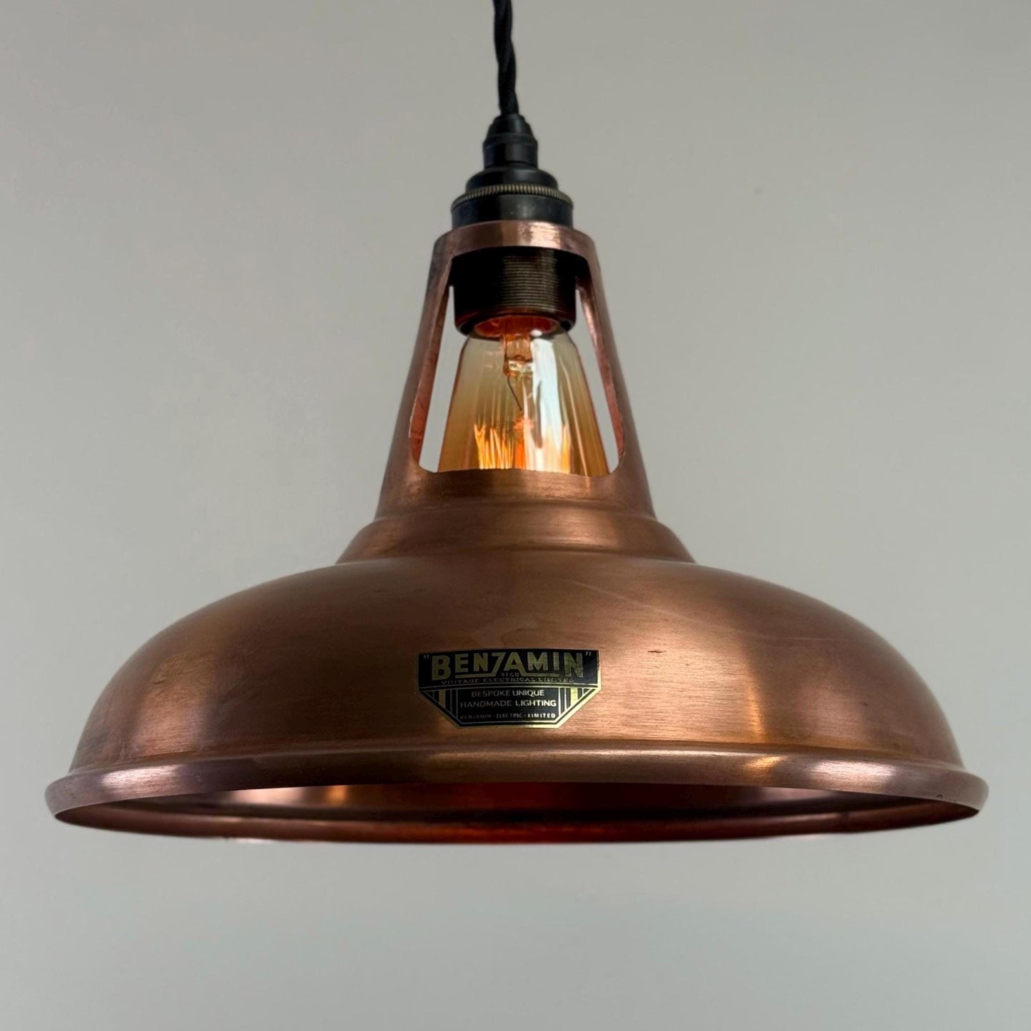 Cawston - Antique Copper Coolicon Slotted Lampshade Pendant Ceiling Light - 11 Inch