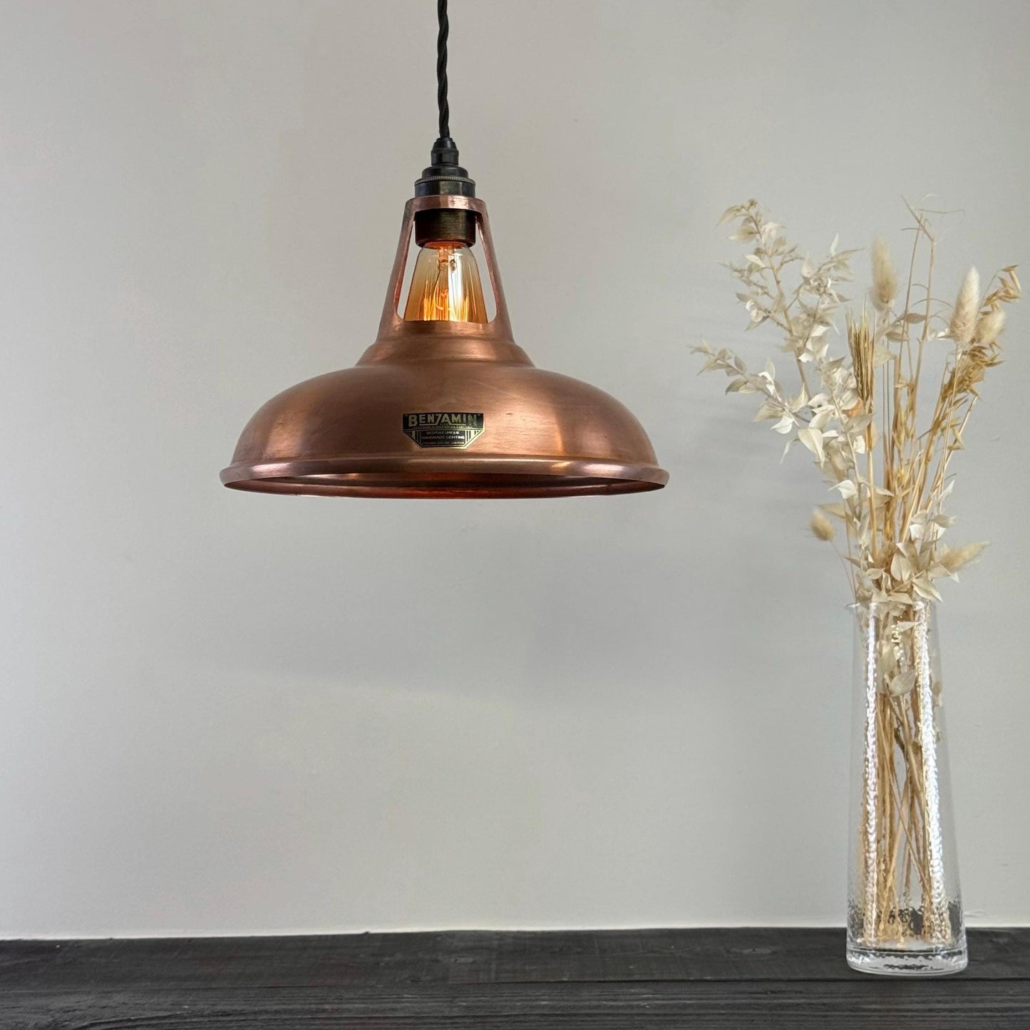 Cawston - Antique Copper Coolicon Slotted Lampshade Pendant Ceiling Light - 11 Inch