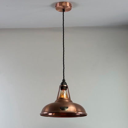 Cawston - Antique Copper Coolicon Slotted Lampshade Pendant Ceiling Light - 11 Inch