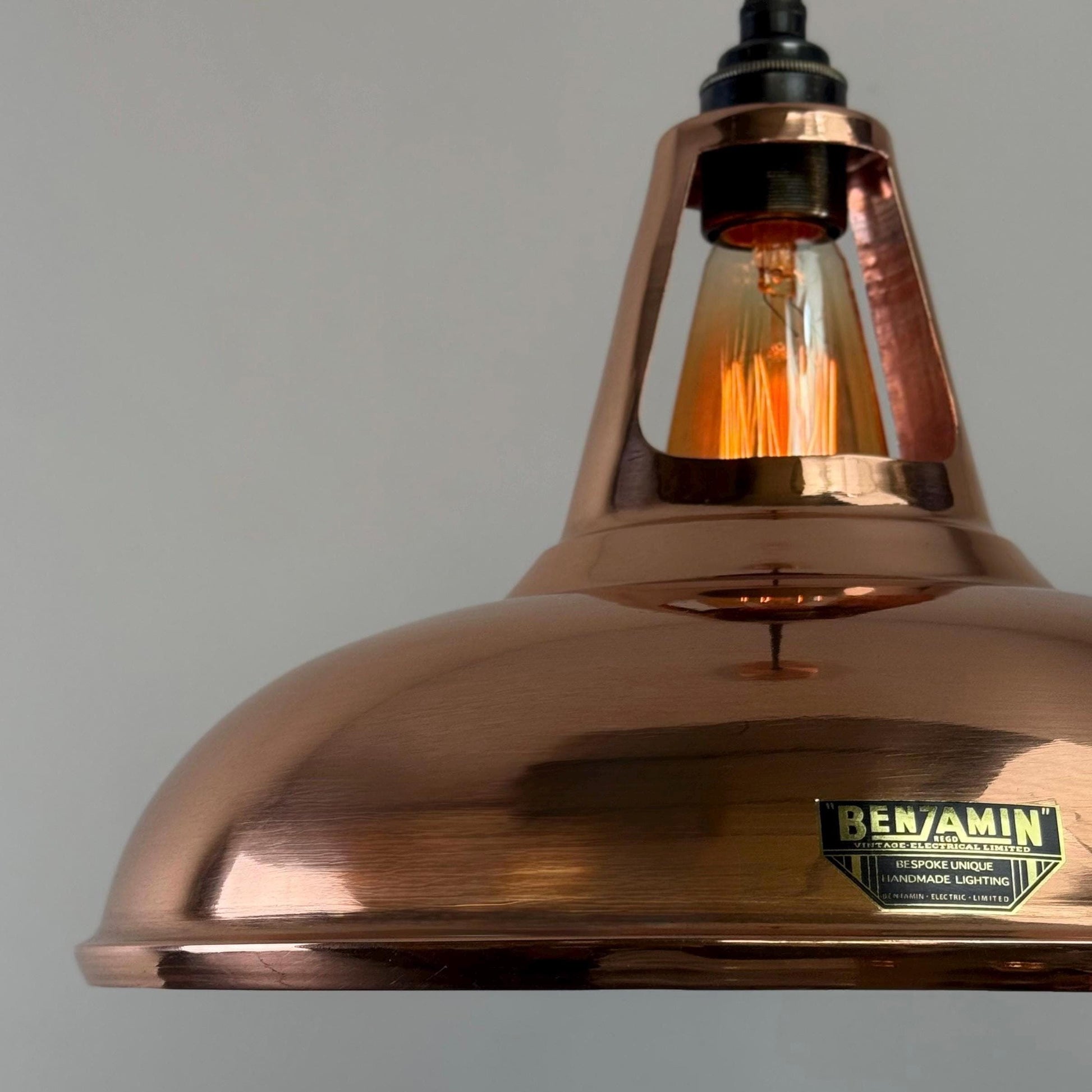 Cawston XL - Genuine Solid Copper Slotted Lampshade Pendant Set Light *Factory Second* - 14 Inch