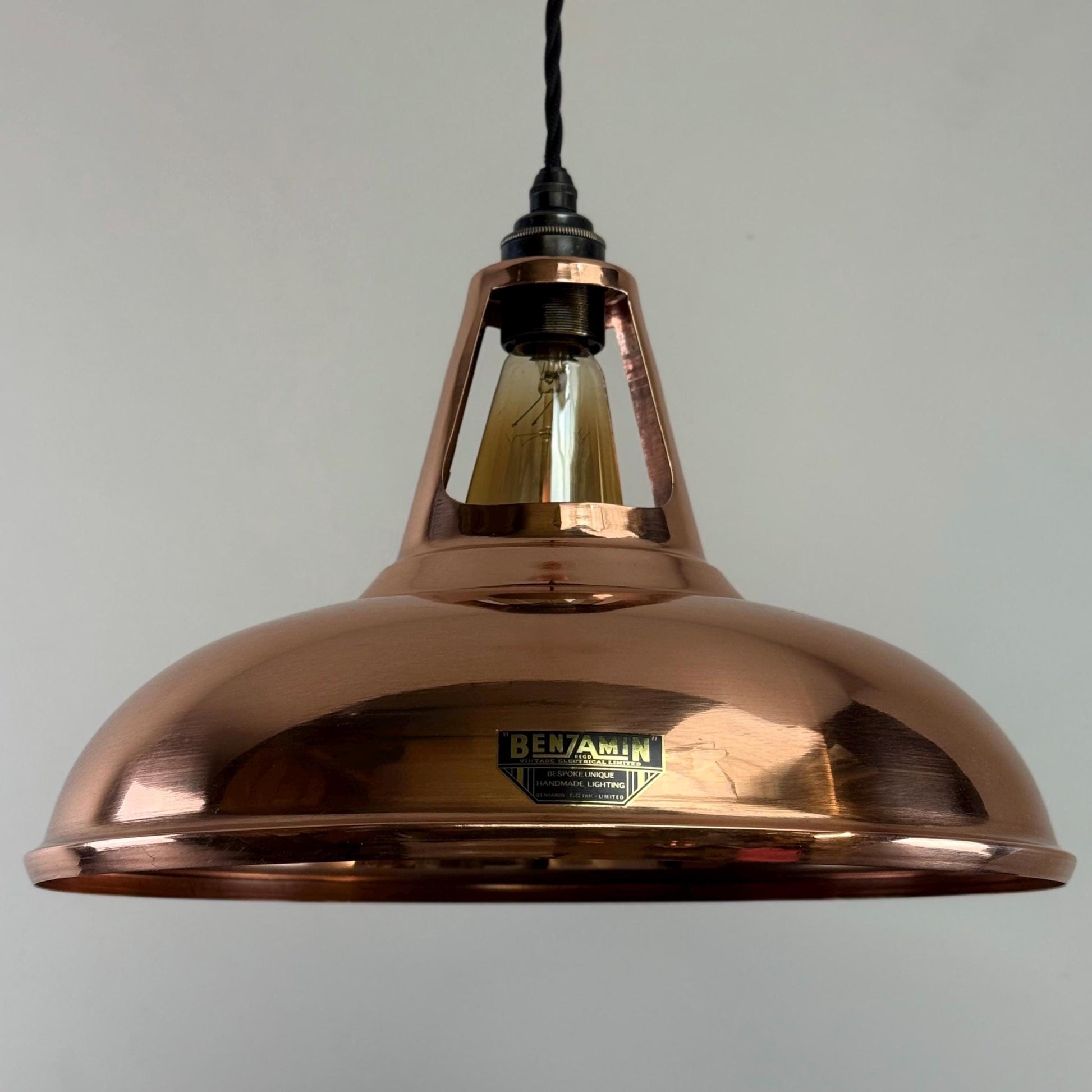 Cawston XL - Genuine Solid Copper Slotted Lampshade Pendant Set Light *Factory Second* - 14 Inch