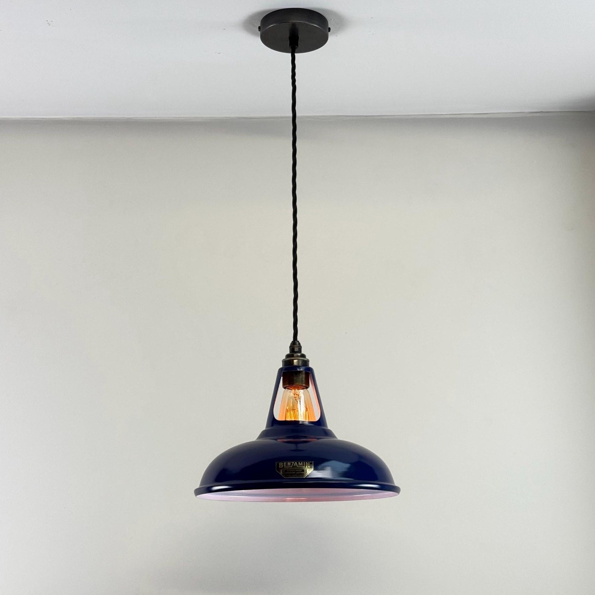 Cawston - Royal Blue Slotted Lampshade Pendant Set Light *Factory Second* - 11 Inch