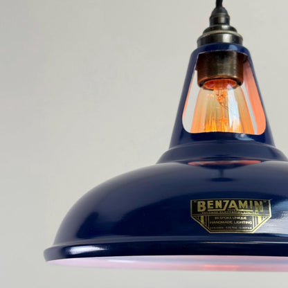 Cawston - Royal Blue Slotted Lampshade Pendant Set Light *Factory Second* - 11 Inch