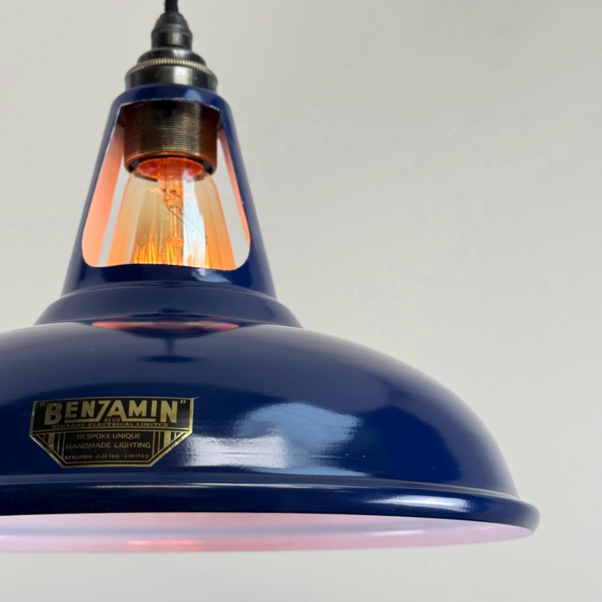 Cawston - Royal Blue Slotted Lampshade Pendant Set Light *Factory Second* - 11 Inch