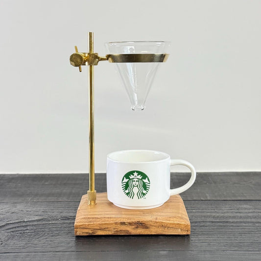 Slow Drip Coffee Pourer | Pour Over Drip Gourmet Kitchen Station Stand With Funnel & Filters | Glass Holder