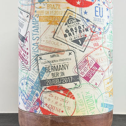 Maxlume ~ Wanderlust Pouf Solid Base Dark Brown Genuine Leather | Vintage Style | Floor Standing | Man Cave Foot Stool