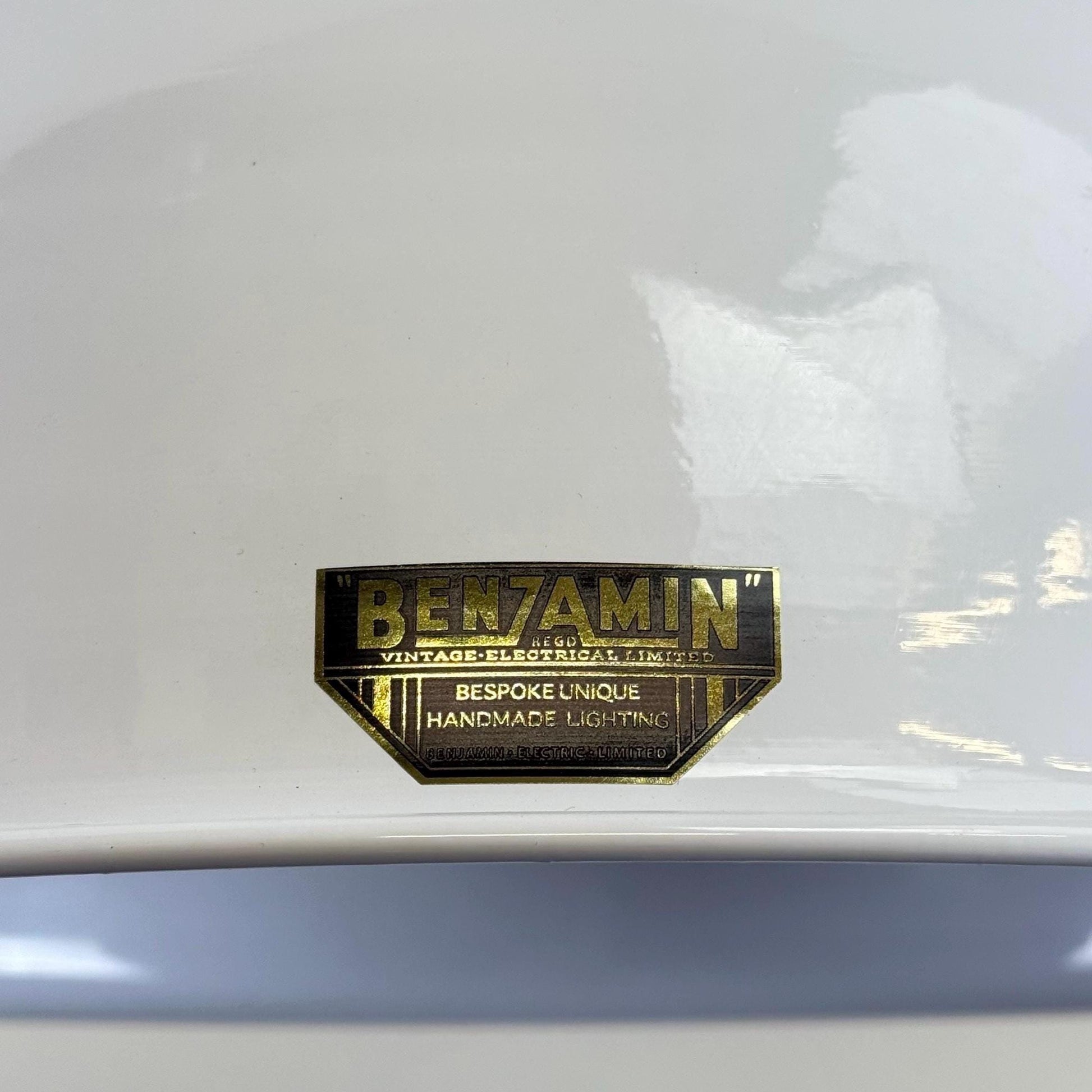 Morley XL ~ Original White RLM Deep Dome Reflector Lampshade Pendant Set Light ~ 13 Inch