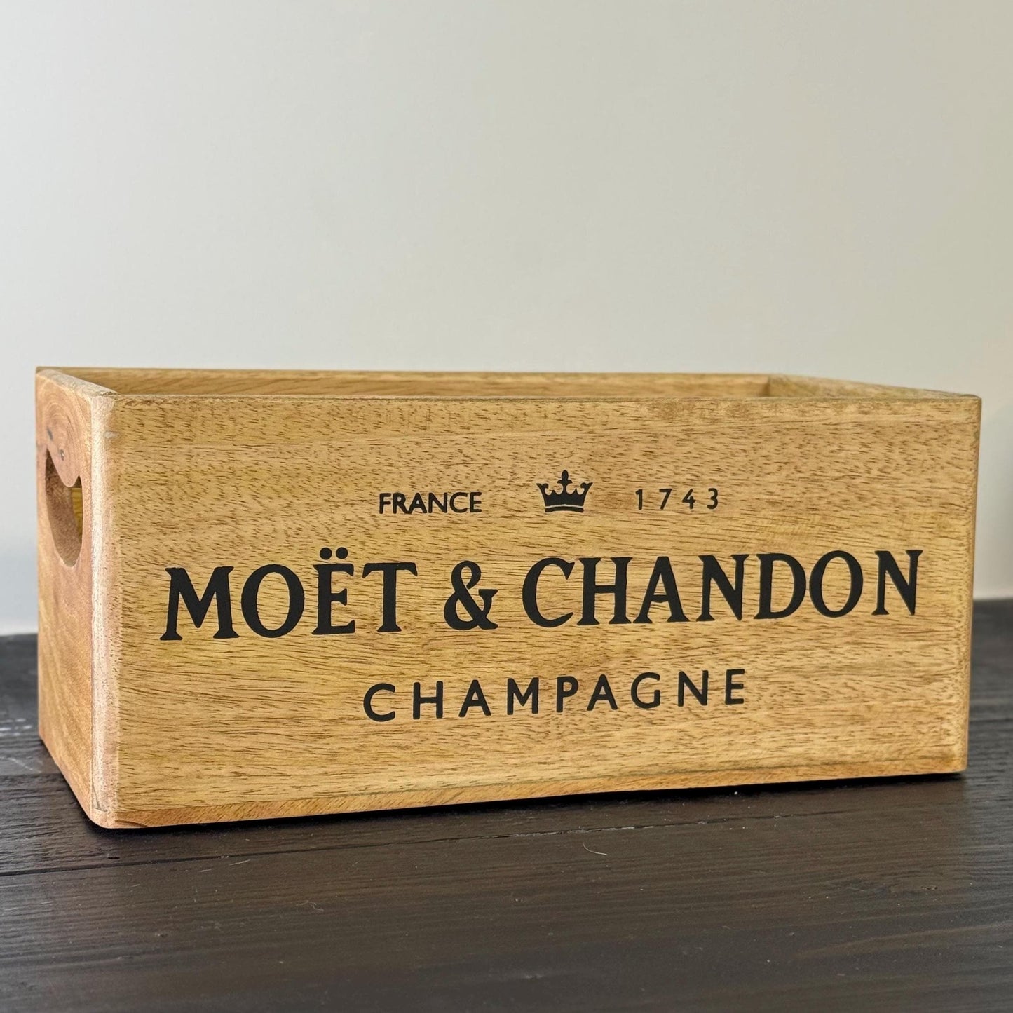 Storage Wooden Boxes Moët & Chandon Champagne Crates Natural Finish