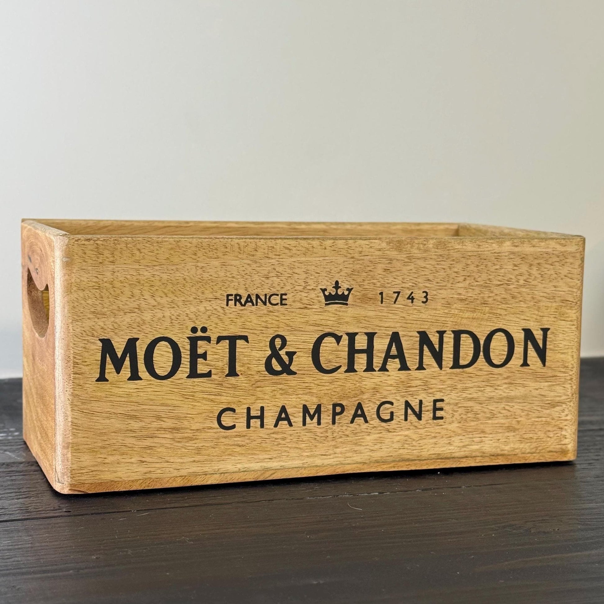 Storage Wooden Boxes Moët & Chandon Champagne Crates Natural Finish
