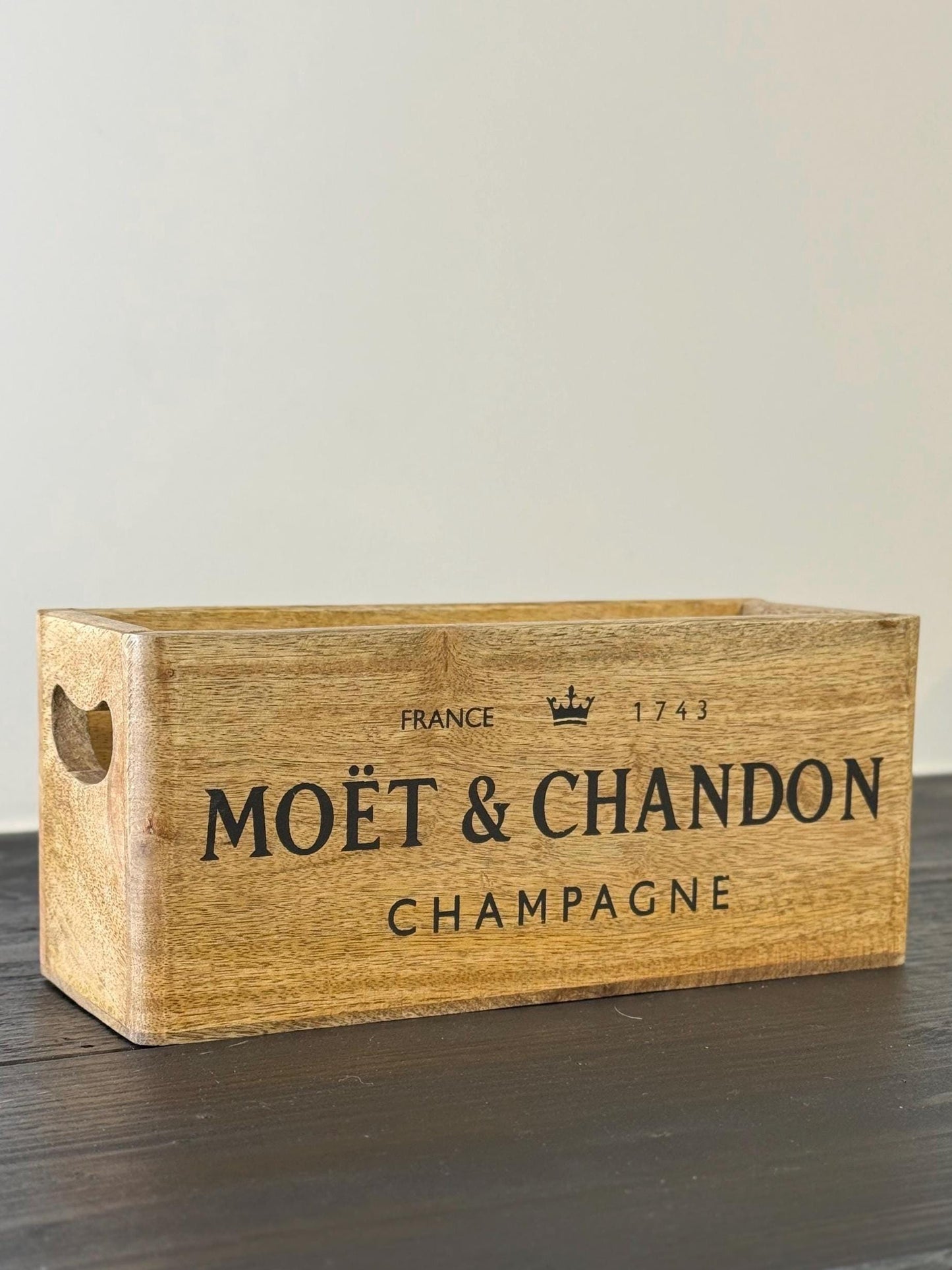 Storage Wooden Boxes Moët & Chandon Champagne Crates Natural Finish