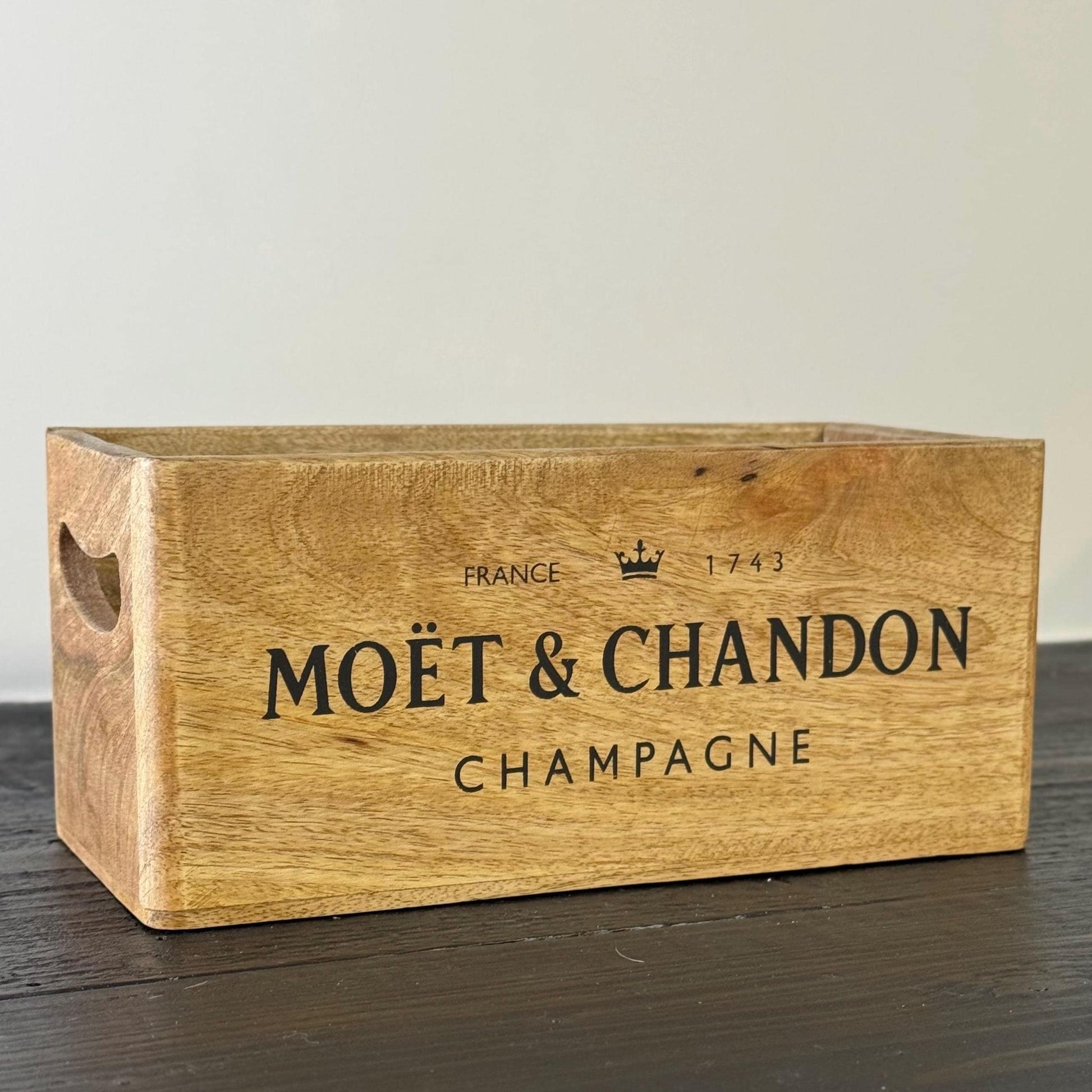Storage Wooden Boxes Moët & Chandon Champagne Crates Natural Finish