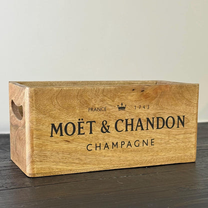 Storage Wooden Boxes Moët & Chandon Champagne Crates Natural Finish