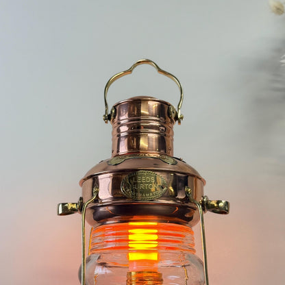 Solid Copper & Brass Anchor Table Lamp Maritime Ship Lantern Boat Light