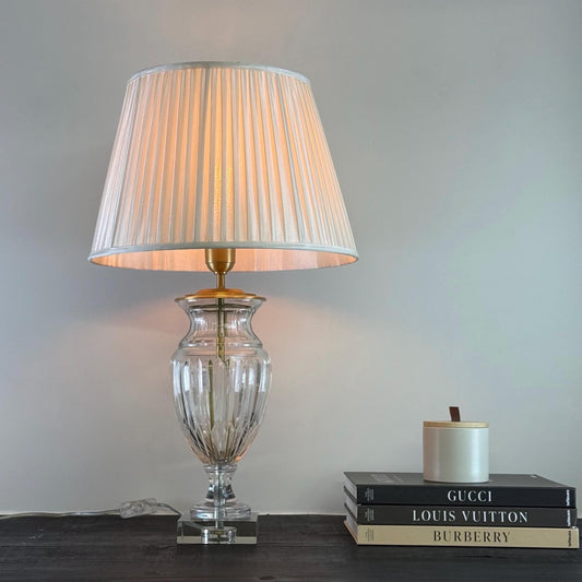 Solid Brass & Glass Table Lamp Vintage Style | Bedroom | Bedside Reading Light