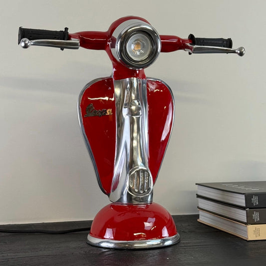 Red Scooter Table Lamp Vintage Style Bedroom Bedside Light