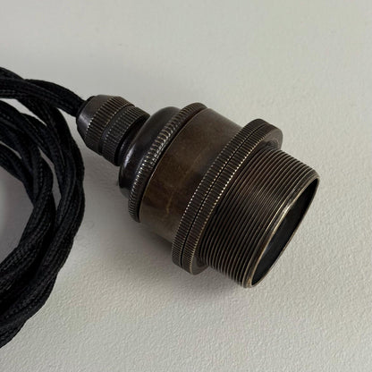 Solid Pewter ~ Single Drop Pendant Set E27 | Ceiling Dining Room Light | Kitchen Table Hanging Light