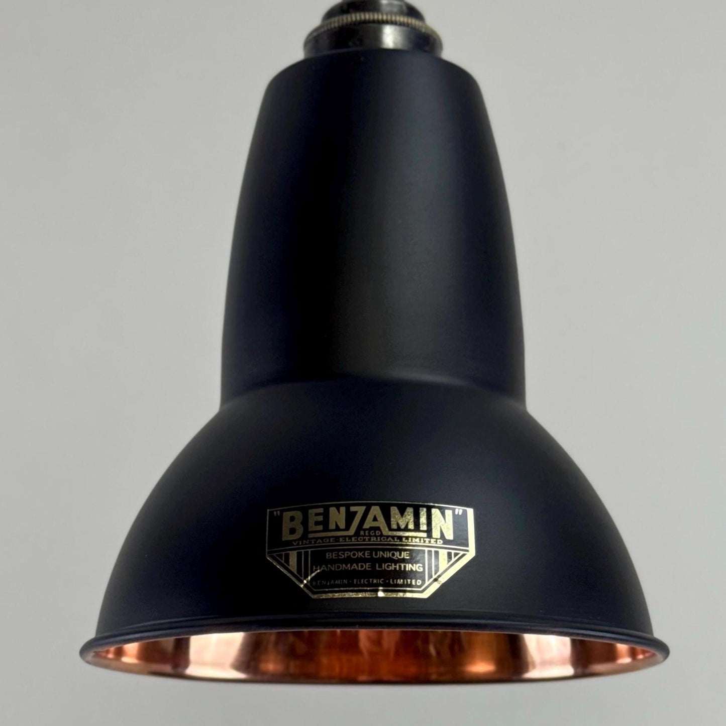 Alby - Matt Black & Solid Copper Lampshade Pendant Set Light - 6 Inch