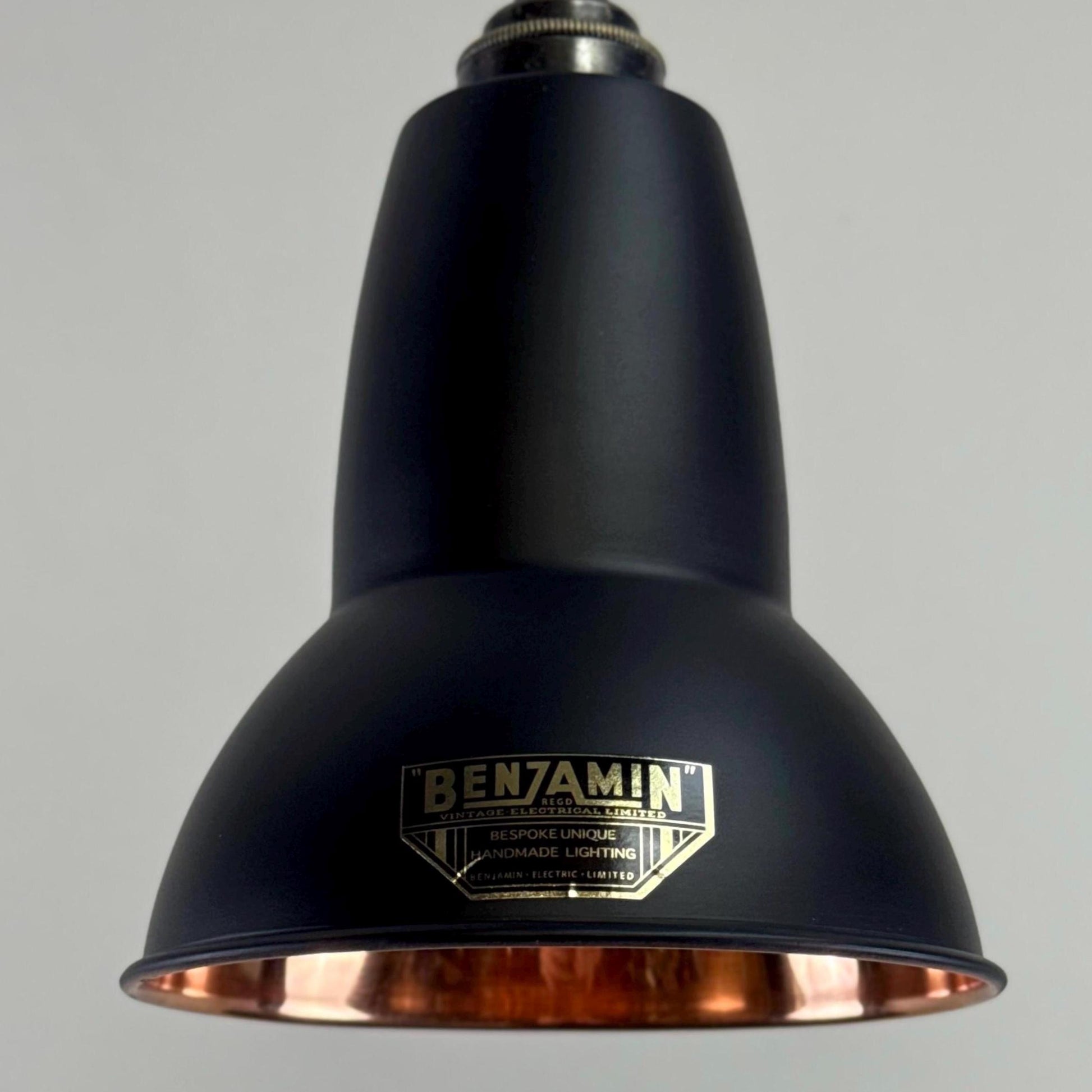 Alby - Matt Black & Solid Copper Lampshade Pendant Set Light - 6 Inch