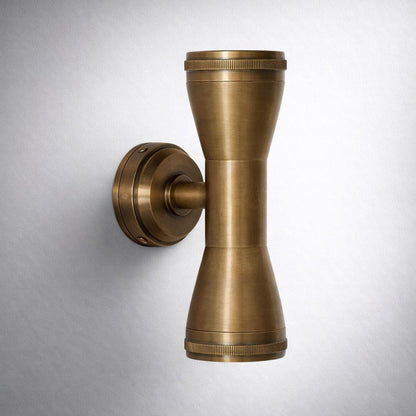 Solid Antique Brass Mast Up and Down Wall Light LED Outdoor & Bathroom Sconce
