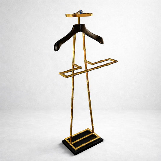 Luxury Dressboy Vintage Brass / Black 50.5 x 31 x H. 117 cm - Clothes Rack Coat Rack Suit Stand Mute Servant Gentleman - Luxury Accessories