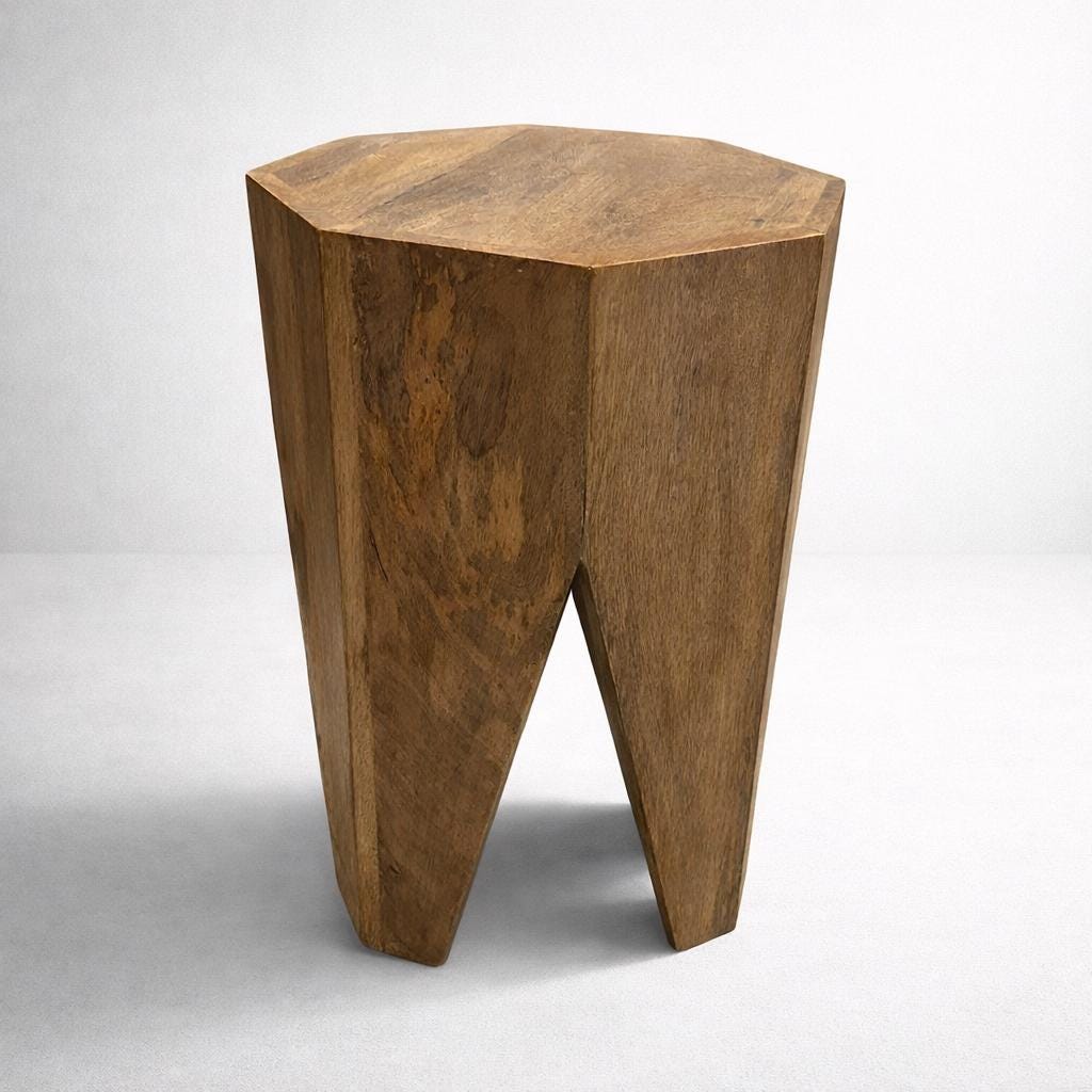Solid Wood Side Coffee Table Retro Stool
