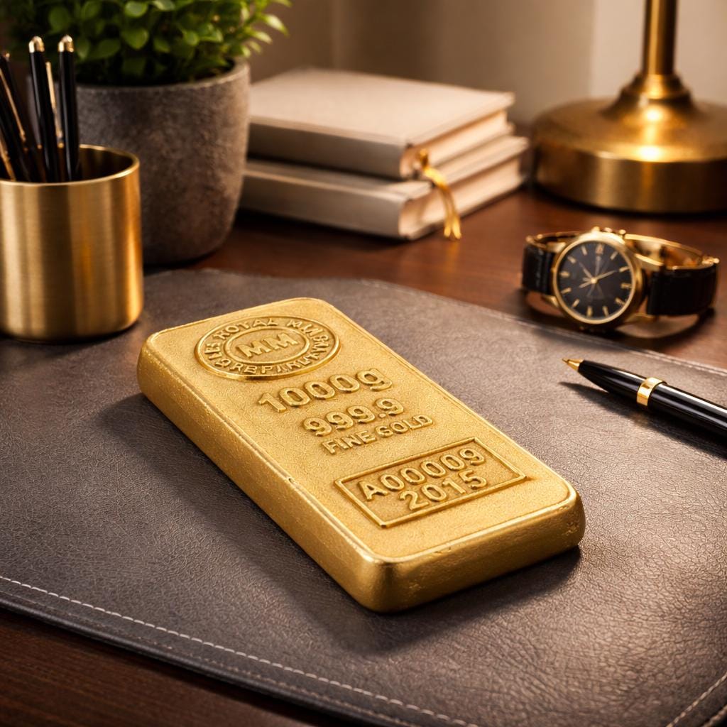 Cast Iron Gold Bullion Bar Paper Weight