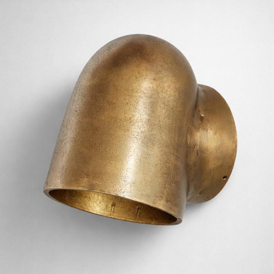 Hopton - Anitque Brass Mast Down Light Solid Cast Wall Sconce