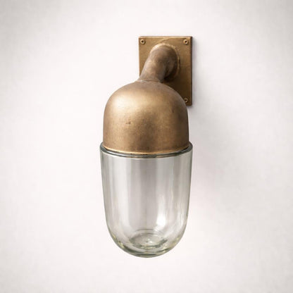 Langham - Raw Antique Brass Wall Light Outdoor & Bathroom Sconce