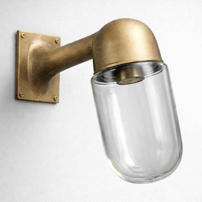 Langham - Raw Antique Brass Wall Light Outdoor & Bathroom Sconce