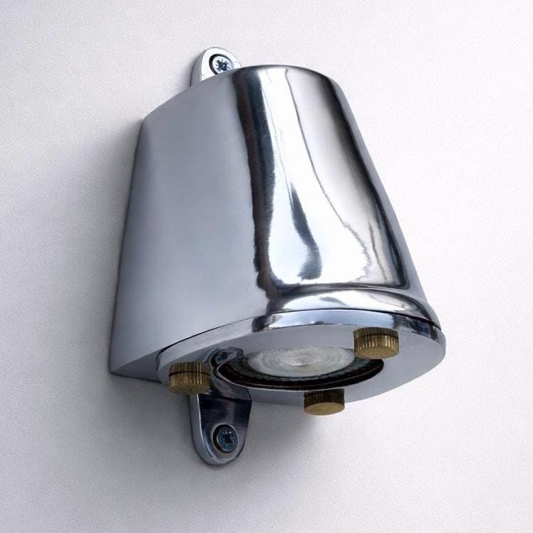 Holt ~ Polished Cast Aluminium Mast Down Light Nautical Wall Sconce Wall