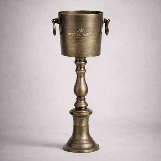 Moët & Chandon Brass Champagne Ice Bucket Stand - Vintage Style Floor Standing Cooler Pedestal