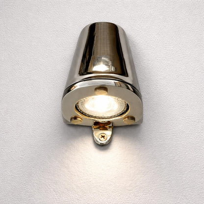 Holt ~ Solid Brass Mast Down Wall Light Mains LED Outdoor & Bathroom