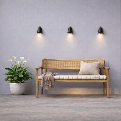 Holt ~ Matt Black Mast Down Wall Light Mains LED Outdoor & Bathroom