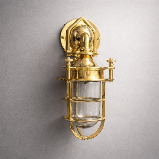 Kelling ~ Bulkhead Outdoor & Bathroom Sconce Wall Light Solid Brass | 11 Inch