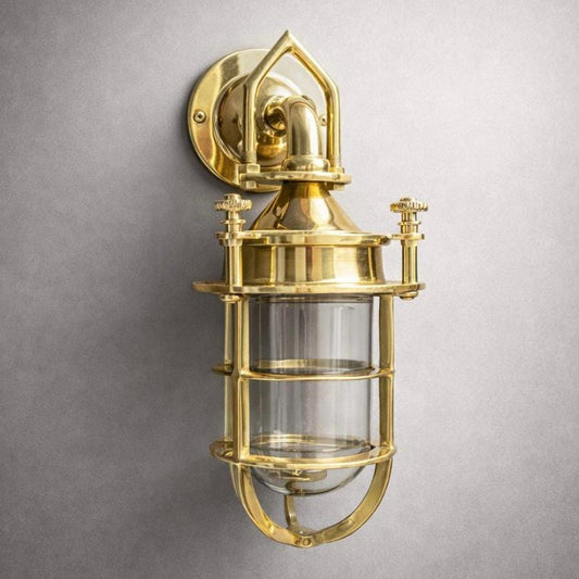 Kelling ~ Bulkhead Outdoor & Bathroom Sconce Wall Light Solid Brass | 11 Inch