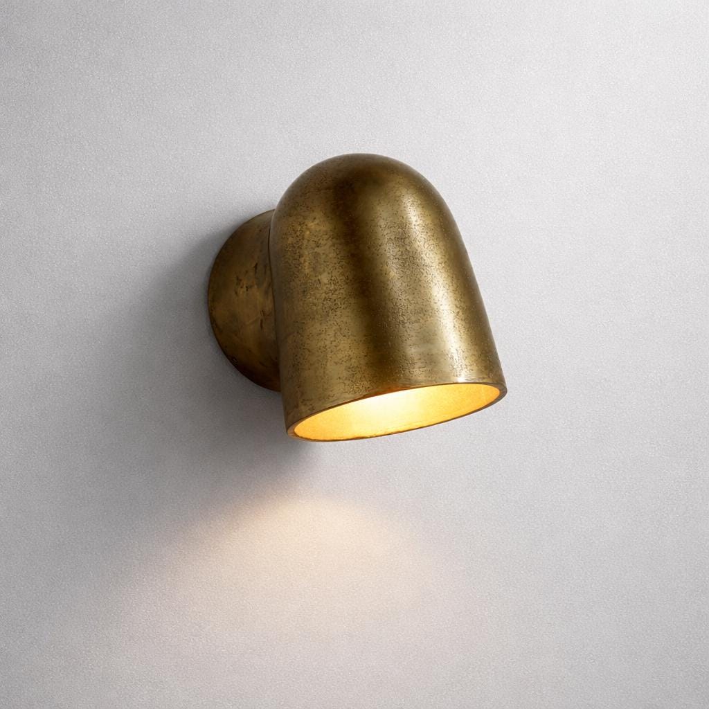 Hopton - Anitque Brass Mast Down Light Solid Cast Wall Sconce