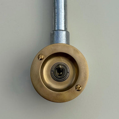 Single Gang Solid Raw Brass Cast Conduit Metal Light Switch Industrial 2 Way - Vintage Crabtree Style