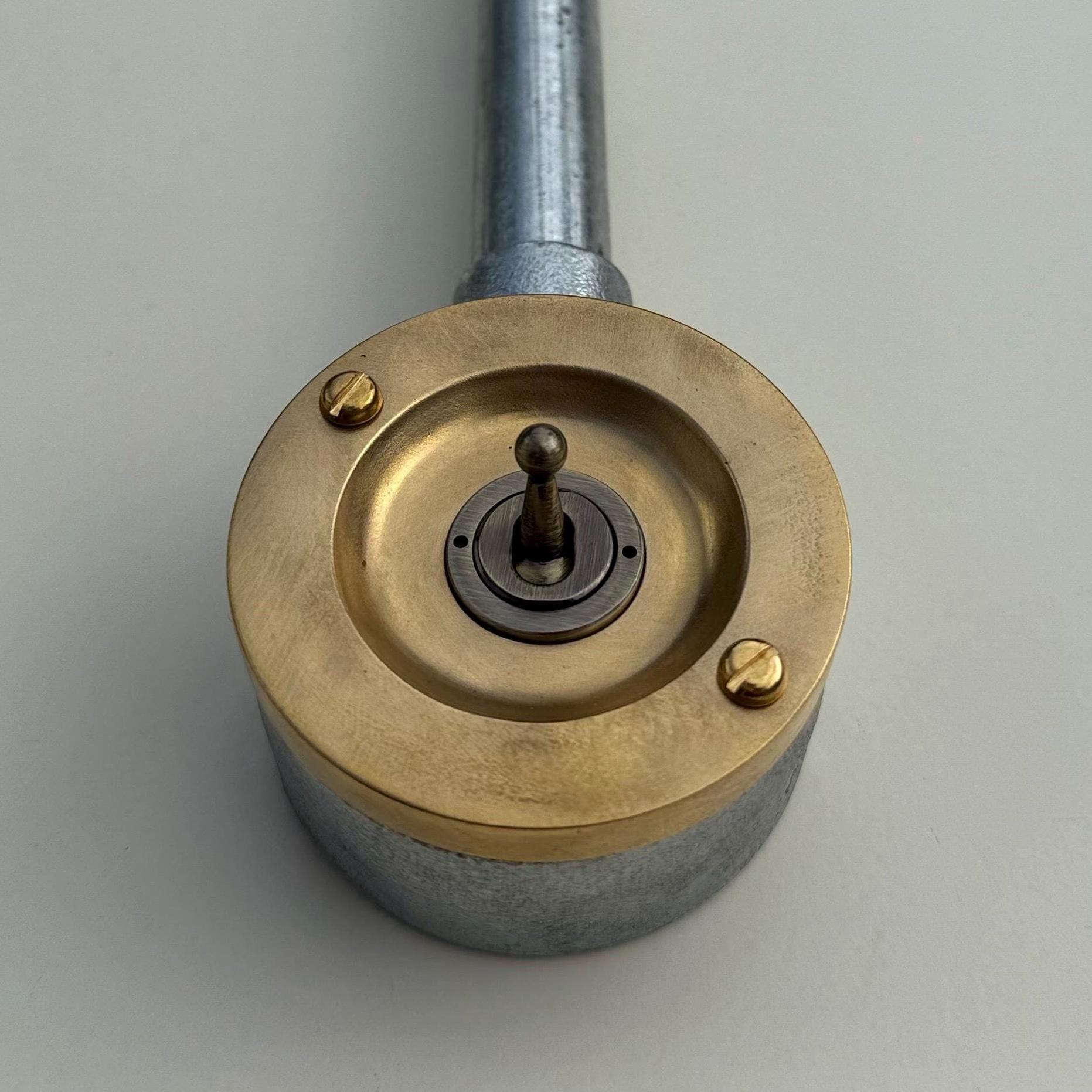 Single Gang Solid Raw Brass Cast Conduit Metal Light Switch Industrial 2 Way - Vintage Crabtree Style